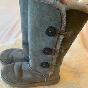 Ugg Tall Grey Button Bailey Boots